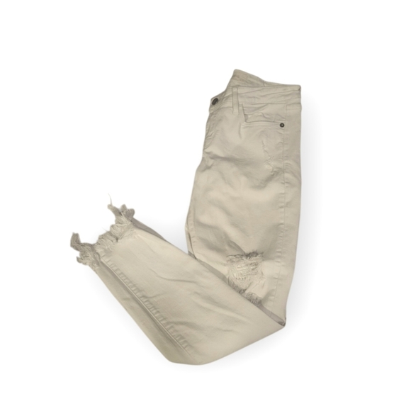 White Jeans Distressed‎ White Denim Size 27 Hidden Brand - Picture 1 of 5